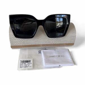 Jimmy Choo EDNA/S 80790 Women’s Black Square Sunglasses